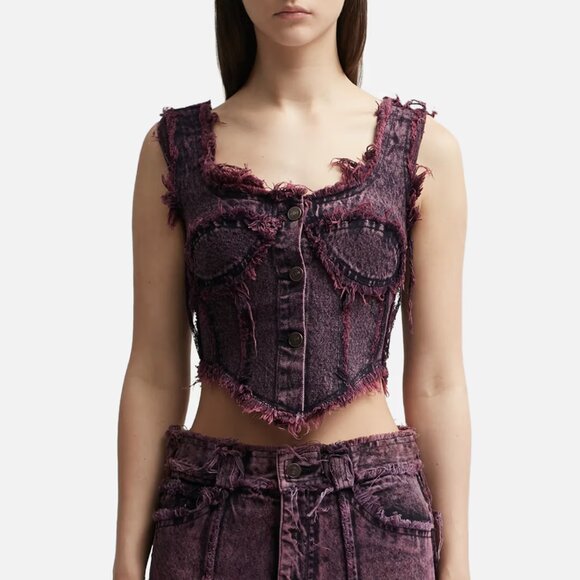 NWT Dhruv Kapoor Destroyed Denim Corset - Picture 1 of 5